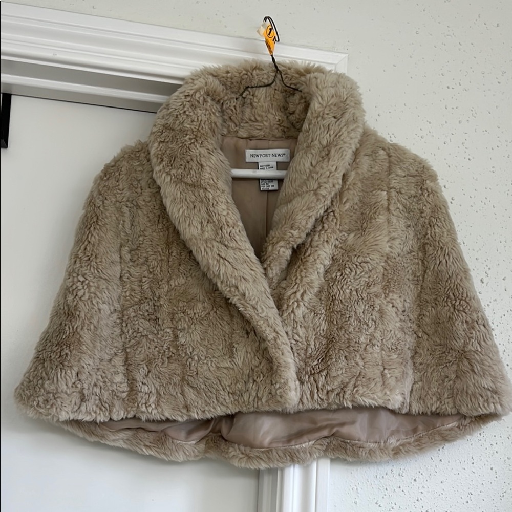 Newport News Faux Fur Jacket in Tan